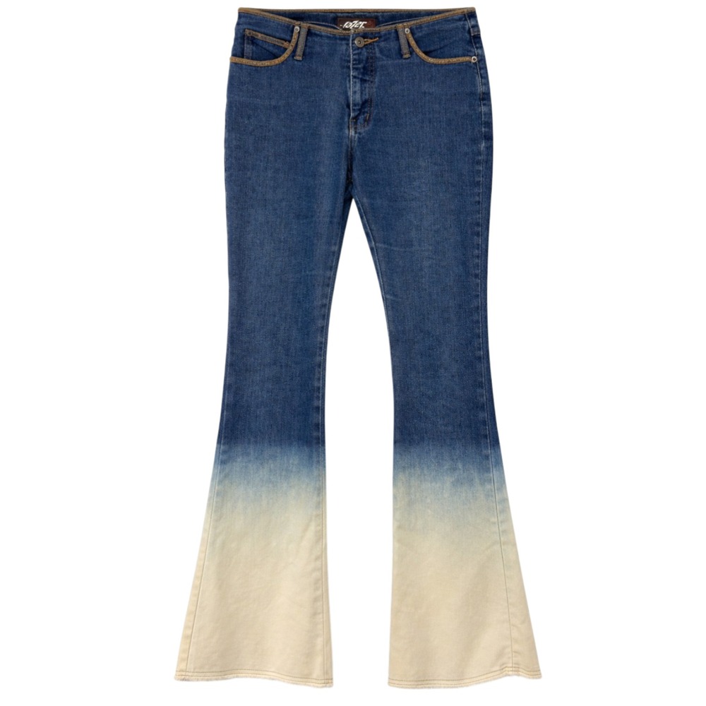 Vintage Y2K Lazer Jeans Ombre Retro Low Rise Flare Jeans Womens Size 7 Grunge